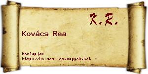 Kovács Rea névjegykártya